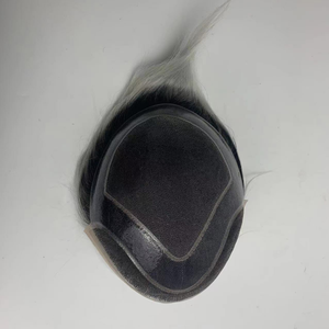 Popular 1B ombre Silver 8x10 Hair Piece Tupés sistema Swiss Lace MONO Poly Men Hair Tupé prótesis <span class=keywords><strong>de</strong></span> cabello duradero unidad stock - Product Image 6