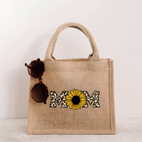 Bolsa de regalo de arpillera de dama de honor personalizada, bolsa de mano de arpillera de yute de lino de cáñamo