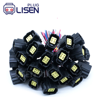 174257-2 Conector de cable hembra de 4 pines estilo AMP serie 2.0 para sensor de oxígeno, tipo pigtail, para sistemas eléctricos automotrices