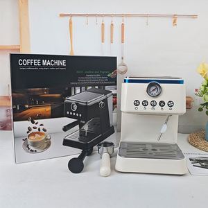เครื่องชงกาแฟผงสีขาวพร้อมส่ง 220V 110V เครื่องชงเอสเพรสโซแบบจีน เครื่องชงกาแฟแบบเสิร์ฟเดี่ยว 1-2 หัวชง สำหรับร้านกาแฟ - Product Image 1