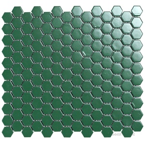 Gạch Gốm Khảm Tường Trang Trí Màu Xanh Lục Hình Lục Giác Trực Tiếp Nhà Sản Xuất - Product Image 4