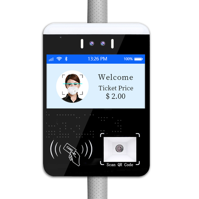 POS Terminal Bus Validator with QR Code Scan NFC Facial Recognition Bus Ticket Fare Payment with Voice Broadcast