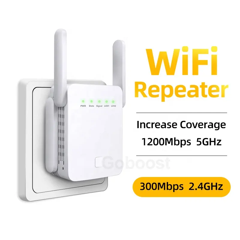 Goboost amplificateur wifi network 4g mobile gsm signal booster quad band repeater high gain outdoor long range wifi extender