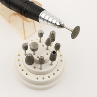 Trousse de manucure en diamant, pièces, nettoyeur professionnel personnalisé, étui de préparation des cuticules et des ongles, foret à ongles