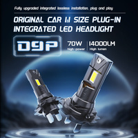 HAIZG Phare de voiture LED D9P 66W 6000K H1 H3 H4 9005, ampoule compacte Plug and Play pour phare universel de voiture, vente chaude