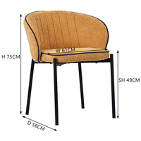 Échantillon Gratuit Chaises de Salle à Manger de Luxe en Tissu Rembourré, Design Dossier Complet, Style Moderne et Arqué, pour la Chine et Alibaba