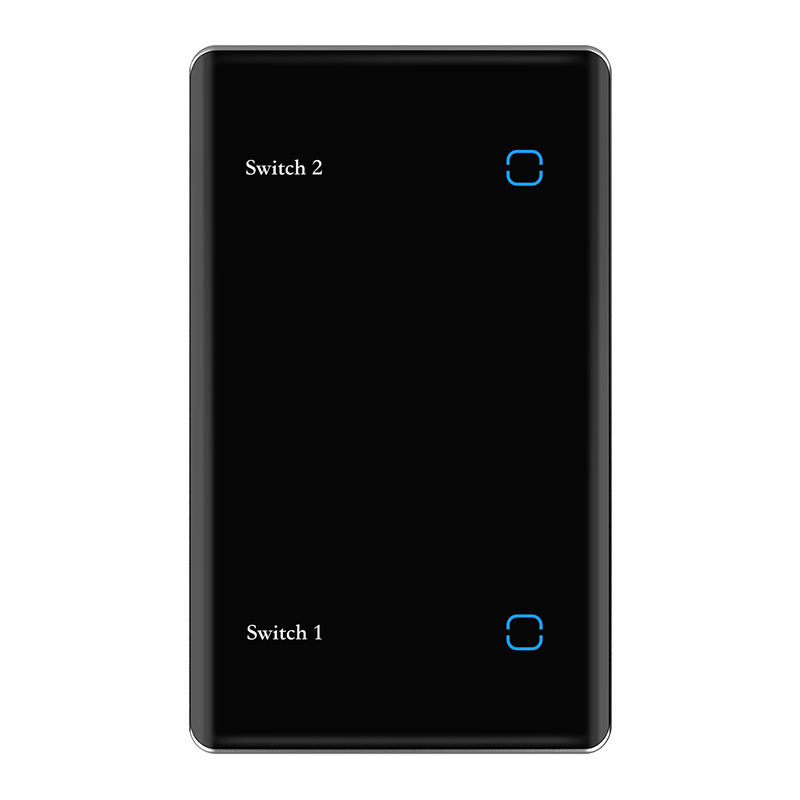 Interruptor de pantalla LED de 2 grupos - Vertical Negro