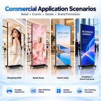 Écran LED pliable double face TOOSEN P1.86 P2 P2.5, ultra fin, portable, signalétique numérique pour la publicité en magasin et dans les commerces de détail