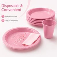 Assiettes rondes en plastique PS durables sans BPA pour dîner, dessert, salade, pour fêtes, pique-niques, mariages, traiteurs
