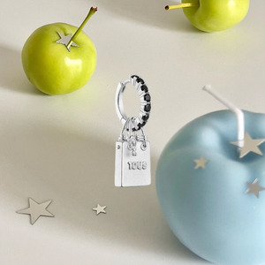 Pendientes de Oso Abstractos de Joyería Fina Touses, Metal Mate y Pulido con Incrustaciones de Circonita Pequeña, Decoración Minimalista de Alta Gama para Orejas - Product Image 2