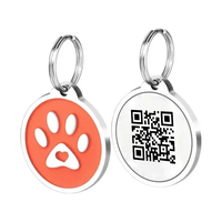 Fabricante personalizado de Metal Identificación de perro nombre productos para mascotas etiqueta QR Etiqueta de perro código QR Etiqueta de Mascota