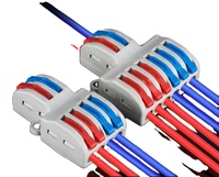 Bloc de jonction compact pour câbles, connecteur de bornier, 32A, prix bas, SPL-2-4 221-412 222 SPL-2-6 1 entrée 2 sorties 1 entrée 3 sorties
