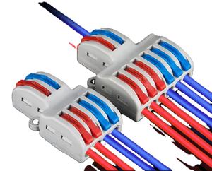 โรงงาน ราคาถูก  SPL-2-4 221-412 222  SPL-2-6 1 เข้า 2 ออก 1 เข้า 3 ออก  ขั้วต่อสายไฟแบบรวม  ขั้วต่อสายไฟแบบบล็อก 32A - Product Image 1