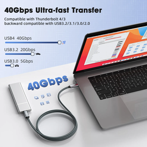USB4.0 Haute Qualité 40Gbps 240W Usb C à Type C Câble de Charge de Données de Type C <span class=keywords><strong>pour</strong></span> <span class=keywords><strong>Switch</strong></span> Téléphones Mobiles - Product Image 3