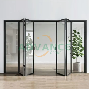 Porte Pieghevoli Moderne <span class=keywords><strong>a</strong></span> Fisarmonica in Lega di Alluminio con Pannelli Multipli e Specchi per Divisori di Camera da Letto, Soggiorno, Cucina e Villa - Product Image 4