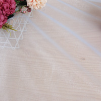Tissu en maille de dentelle 100 % polyester ultra-fin 20D bleu respirant 20 g/m² pour entoilage ou emballage floral, tissu en tulle doux comme de la soie