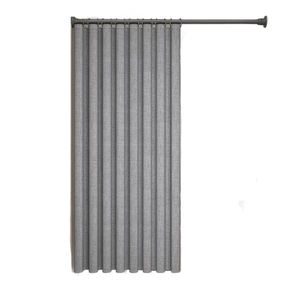 Juego de <span class=keywords><strong>Cortinas</strong></span> de Ducha Opacas para Baño con Barra de Acero Inoxidable Negra, Cortina de Ducha Impermeable de Poliéster - Product Image 1