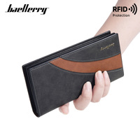 Recién llegado, productos superventas, portafolio de cuero PU, billetera larga delgada a la moda, Billetera De Hombre, Cuero Sintetico