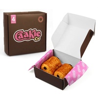 Vente en gros de boîte d'emballage pour bouffée de dessert beignet avec logo personnalisé gaufrage par revêtement UV pour boulangerie sushi gâteau livraison rapide installation rapide