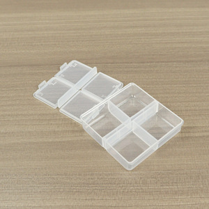 4-Compartment Nail Art Storage Box With Lid For Nail Tips Jewelry Organizers Desktop Display Case 5.5x5.8x1.8cm - Product Image 4