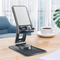 Support de téléphone portable et tablette pliable à rotation à 360 degrés, léger, en plastique PP, portable, stable, pour bureau