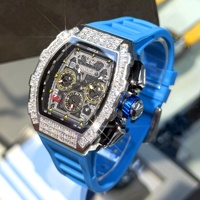 Montre mécanique en silicone pour homme ONOLA 6827F, chronographe étanche, mouvement automatique, marque de mode, montre creuse