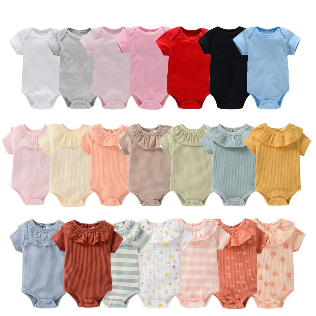 Wholesale baby rompers custom manufacturer newborn Print boy toddler girl baby clothes stripe rompers baby