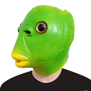 재미있는 녹색 물고기 머리 현실적인 친환경 라텍스 마스크-할로윈 및 코스프레를위한 풀 페이스 소프트 라텍스 의상 - Product Image 1