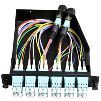 Cordon de brassage fibre optique avancé 24 fibres multimode OM4 MTP MPO pour cassette MPO et centre de données haute densité