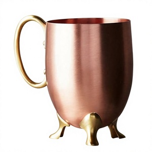 Taza de Cobre Puro con Base Elevada, Diseño Moderno, Tazas Personalizables para Jugo, Vodka, Bebidas, Decoración de Mesa para Fiestas - Product Image 1