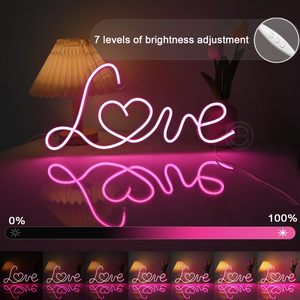 Pink Love Letreros Neon LED dimmable USB powered ambient <b>light</b> store <b>window</b> decoration <b>light</b> street indicator <b>light</b> 5V - Product Image 2