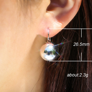 Orecchini a polsino con sfera per donna, minimalisti, con perline rotonde, accessori moda per uso quotidiano - Product Image 4