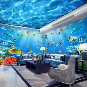 Oceano estilo subaquático mundo bebê piscina restaurante wallpaper