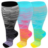 Chaussettes de compression 2XL 3XL 4XL pour femmes et hommes, 20-30 mmHg, extra larges, mi-cuisses, pour la circulation