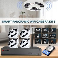 Système de caméra CCTV sans fil Tuya 5MP 3MP 2MP, caméra panoramique fisheye intelligente Wifi, prise en charge de la commande à distance par application téléphonique