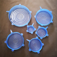 Lot de 6 couvercles alimentaires en silicone réutilisables, extensibles, pour contenants de stockage alimentaire, bols, casseroles, tasses, gadgets de cuisine, vente en gros