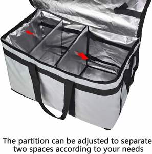 Food Distribution Insulated Cooler Bag Insulated Cold Meal Bag with Attached Bottom and Divider for Hot and Cold Food Outside - Product Image 3