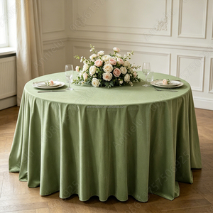 ANNIELU <span class=keywords><strong>Tovaglia</strong></span> Rotonda in Velluto Opaco di Alta Qualità 120 Pollici <span class=keywords><strong>Verde</strong></span> per Eventi, Matrimoni e Decorazioni per Feste - Product Image 1
