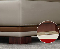 Sofa kulit ruang tamu mewah, Sofa bentuk L kursi tunggal cerdas dengan dudukan, Speaker Modern, Sofa sudut samping meja