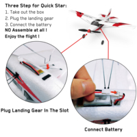 Radiocommandé 400mm RC Park flytrastar 3CH, prêt à voler pour les débutants