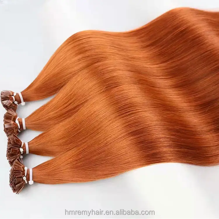 Campioni gratuiti estensione dei capelli brasiliana Russia 28 In colore freddo tecnologia diritta Volume spesso colore rame 530 estensione dei capelli