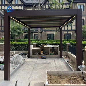 Vente en gros véranda complète de luxe de qualité supérieure patio extérieur pergola préfabriquée-kits aluminium 3x4 rideaux anti-pluie maison pergola - Product Image 2