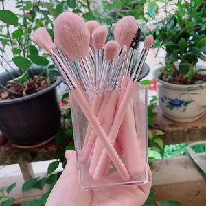 Venta al por mayor de madera de calidad sintética superior maquillaje brocha única base en polvo contorno Rosa maquillaje brochas Etiqueta Privada - Product Image 4