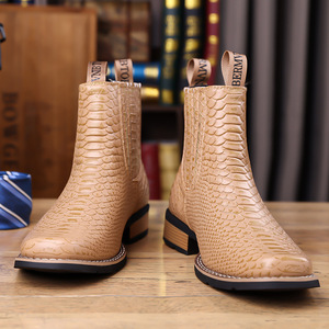Botas de Invierno para Hombre, Talla Grande, Cómodas, de Cuero, con Punta Cuadrada, Estilo Chelsea, las Más Vendidas en AliExpress 3782 - Product Image 4