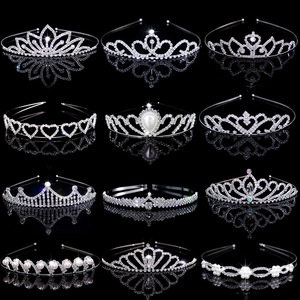 Mode mariée <span class=keywords><strong>mariage</strong></span> couronne femmes strass bandeau enfants princesse couronne en gros - Product Image 2