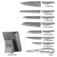 Juego Completo de Cuchillos de Cocina Damascus, Juego de 10 Piezas, Utensilios de Cocina Comerciales para Cocina Occidental, Suministro en Grandes Cantidades