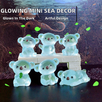 Accessoires de micro-paysage de Noël, mini figurines en résine de baleine et de pieuvre peintes à la main, lumineuses, ornements d'animaux marins pour jardin