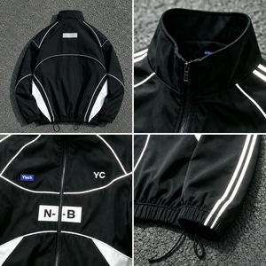 <span class=keywords><strong>Chaqueta</strong></span> Gorpcore para <span class=keywords><strong>Hombre</strong></span>, Impermeable, Cortavientos, con Franjas Reflectantes Personalizadas y Bloques de Color, Estilo Urbano y para Senderismo - Product Image 2