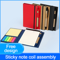 Ensemble de notes autocollantes en papier kraft personnalisables |   Cadeau d'entreprise Papeterie d'affaires Bloc-notes réutilisable CMYK Offset