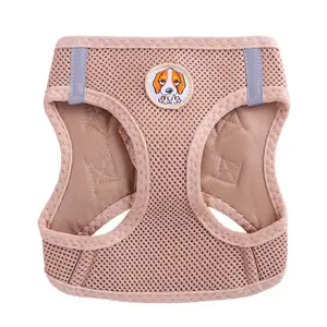 Arnés de malla de lujo para perros pequeños y medianos, arnés suave y transpirable para mascotas, color rosa